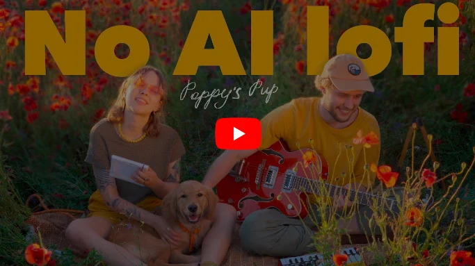 Yellow Cherry Jam’s Human no AI lofi Music in a Real Poppy Field